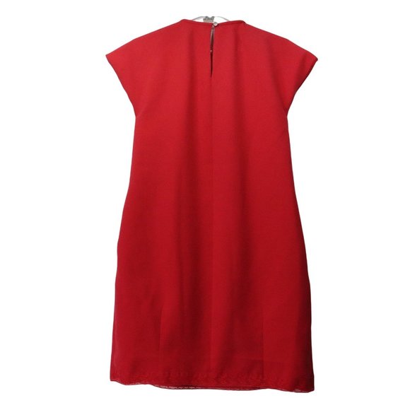 Kate Spade Womens Dress Red Sleeveless2 Pockets Back Button Size 0 Round Neck - Picture 2 of 8